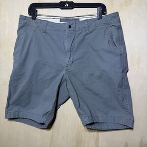Relwen Gray Chino Shorts Mens 36 Casual Cotton Flat Front Lightweight